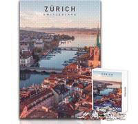 Puzzle per adolescenti 1000 pezzi Zurigo Gioco impossibile Attività per famiglie Regali di Babbo Natale segreto Dimensioni 50x75cm