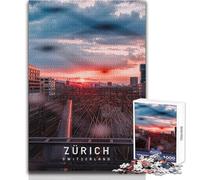 Puzzle per adolescenti 1000 pezzi Zurigo Gioco impossibile Attività per famiglie Regali di Babbo Natale segreto Dimensioni 38x26cm