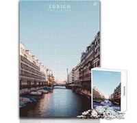 Puzzle per adolescenti 1000 pezzi Zurigo Gioco impossibile Attività per famiglie Regali di Babbo Natale segreto Dimensioni 50x75cm