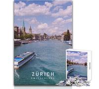 Puzzle per adolescenti 1000 pezzi Zurigo Gioco impossibile Attività per famiglie Regali di Babbo Natale segreto Dimensioni 38x52cm