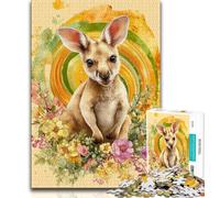 Puzzle per adolescenti 1000 puzzle a forma di canguro con fiori, per giochi educativi, giocattoli, decorazioni per la casa e regali unici (38x26cm)