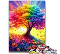 Puzzle per adolescenti 1000 puzzle Albero arcobaleno Allena il tuo cervello e le tue mani Interazione genitore-figlio per età 14+ 38x26cm