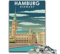Puzzle per adolescenti 1000 puzzle Amburgo Germania Arte Allena il tuo cervello e le tue mani Interazione genitore-figlio per età 14+ (dimensioni 38x26cm)