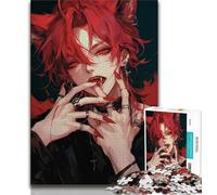 Puzzle per adolescenti 1000 puzzle Anime Fox Mask Girl, per gioco educativo, sfida, giocattolo, arredamento unico per la casa e regali 38X26CM