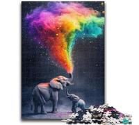 Puzzle per adolescenti 1000 puzzle arcobaleno fumo elefante aiuta il cervello a esercitare giocattoli avvincenti per coltivare la pazienza adatti alle coppie 26x38cm