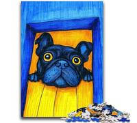 Puzzle per adolescenti 1000 puzzle artistici Bulldog francese per età 14 anni e oltre Giochi per famiglie Gioco di Natale Regali per donne 26x38cm