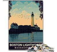 Puzzle per adolescenti 1000 puzzle Boston Lighthouse, adatti a persone dai 14 anni in su, giochi educativi, regali di Babbo Natale segreto, 26x38cm