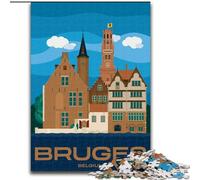 Puzzle per adolescenti 1000 puzzle Bruges Belgio Paesaggio urbano, adatti a persone dai 14 anni in su Giochi educativi Regali di Babbo Natale segreto 50x75cm