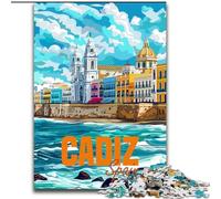 Puzzle per adolescenti 1000 puzzle Cadice Spagna Viaggio, adatti a persone dai 14 anni in su Giochi educativi Regali di Babbo Natale segreto 26x38cm