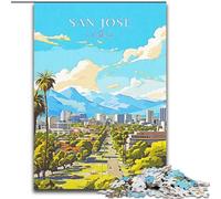 Puzzle per adolescenti 1000 puzzle California San Jose Viaggio, adatti a persone dai 14 anni in su Giochi educativi Regali di Babbo Natale segreto 50x75cm