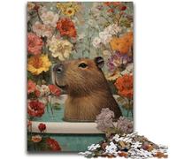 Puzzle per adolescenti 1000 puzzle Capibara nella vasca da bagno Gioco impegnativo e gioco per famiglie Regali di Babbo Natale segreto 26x38cm