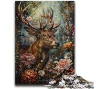 Puzzle per adolescenti 1000 puzzle cervi floreali allenano il cervello e le mani regali per amici e familiari 50x75cm