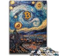 Puzzle per adolescenti 1000 puzzle Cielo notturno Bitcoin per età 14 anni e oltre Giochi per famiglie Gioco di Natale Regali per donne 50x75cm