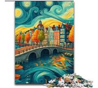 Puzzle per adolescenti 1000 puzzle Città sotto il cielo notturno, attività per famiglie, decorazioni per la casa uniche e regali per età 14+ dimensioni 50x75cm