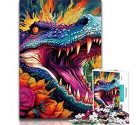Puzzle per adolescenti 1000 puzzle Coccodrillo del Nilo psichedelico, gioco per famiglie antistress, sfida difficile, adatto alle coppie, 38x26cm