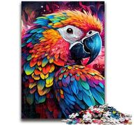 Puzzle per adolescenti, 1000 puzzle colorati a forma di pappagallo per adulti, antistress, per trascorrere il tempo libero durante le vacanze e per l'interazione genitore-figlio (26x38cm)