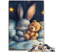 Puzzle per adolescenti 1000 puzzle Coniglio e orsacchiotto Allena il tuo cervello e le tue mani Interazione genitore-figlio per età 14+ 50x75cm