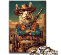 Puzzle per adolescenti 1000 puzzle Cowboy Alpaca per età 14 anni e oltre Giochi per famiglie Gioco di Natale Regali per donne 26x38cm