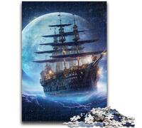 Puzzle per adolescenti 1000 puzzle di navi pirata fantasy, giochi di attività per famiglie stimolanti, giocattoli fai da te per decorazioni da parete per la casa, regali (75x50cm)