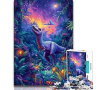 Puzzle per adolescenti 1000 puzzle dinosauri della foresta, gioco stimolante e gioco per famiglie, regalo di compleanno, regali, arte murale 50x75cm
