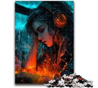 Puzzle per adolescenti 1000 puzzle Donna che ascolta musica difficili da completare ma divertenti e divertenti, decorazioni e regali unici per la casa 26x38cm