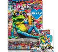Puzzle per adolescenti 1000 puzzle Doodle Frog per adolescenti gioco stimolante ideale come regalo per tutta la famiglia 26x38cm