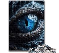 Puzzle per adolescenti 1000 puzzle Draghi di ghiaccio Occhio di zaffiro Aiutano il cervello a esercitare Giocattoli avvincenti per coltivare la pazienza Decorazione da parete 26x38cm