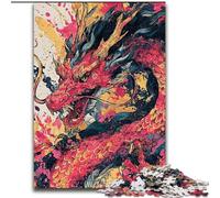 Puzzle per adolescenti 1000 puzzle drago acquerello, attività per famiglie, decorazioni per la casa uniche e regali per età 14+ dimensioni 26x38cm