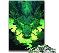 Puzzle per adolescenti 1000 puzzle Drago verde Allena il tuo cervello e le tue mani Interazione genitore-figlio per età 14+ 50x75cm