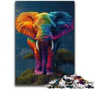 Puzzle per adolescenti 1000 puzzle Elefante arcobaleno per età 14 anni e oltre Giochi per famiglie Gioco di Natale Regali per donne 50x75cm