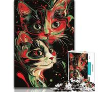 Puzzle per adolescenti 1000 puzzle Fantasy Art Cat, gioco stimolante e gioco per famiglie, regalo di compleanno, regali, arte murale 50x75cm