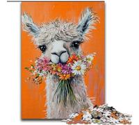 Puzzle per adolescenti 1000 puzzle Fiore Alpaca, attività per famiglie, decorazioni per la casa uniche e regali per età 14+ dimensioni 50x75cm