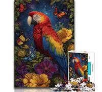 Puzzle per adolescenti 1000 puzzle fiori e pappagalli, gioco stimolante e gioco per famiglie, regalo di compleanno, regali, arte murale 75x50cm