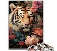 Puzzle per adolescenti 1000 puzzle Fiori e tigri aiutano il cervello a esercitare Giocattoli avvincenti per coltivare la pazienza Decorazione da parete 26x38cm