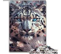 Puzzle per adolescenti 1000 puzzle Fiori Leopardo delle nevi, gioco per famiglie antistress, sfida difficile, rafforza l'amore tra coppie (dimensioni 26x38cm)