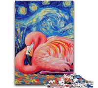 Puzzle per adolescenti 1000 puzzle Flamingo Night Sky difficili da completare ma divertenti e divertenti, decorazioni e regali unici per la casa 26x38cm