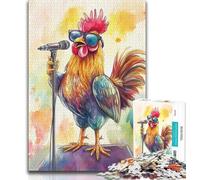 Puzzle per adolescenti 1000 puzzle Gallo che canta, giocattoli, giochi educativi, antistress, regali unici per compleanni e compleanni (38x26cm)