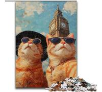 Puzzle per adolescenti 1000 puzzle Gatto arancione che scatta un selfie, per 14+ anni, per divertimento in famiglia e serate di gioco, collezione di artisti, belle arti (dimensioni 50x75cm)