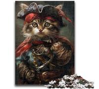 Puzzle per adolescenti 1000 puzzle Gatto pirata per età 14 anni e oltre Giochi per famiglie Gioco di Natale Regali per donne 26x38cm