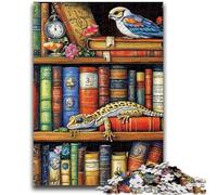 Puzzle per adolescenti 1000 puzzle Geco sulla libreria Giochi educativi Decorazione per la casa Regalo di compleanno, regali per età 14+ 26x38cm