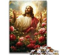 Puzzle per adolescenti 1000 puzzle Gesù nel giardino Allena il tuo cervello e le tue mani Interazione genitore-figlio per età 14+ 38x26cm