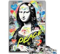 Puzzle per adolescenti 1000 puzzle Gioco intellettuale giocattolo Mona Lisa Graffiti per la decorazione della casa per età 14 anni in su 26x38cm