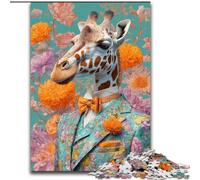 Puzzle per adolescenti 1000 puzzle Giraffa in abito, aiuta il cervello ad allenarsi Giocattoli avvincenti per coltivare la pazienza Decorazione perfetta dimensioni 26x38cm