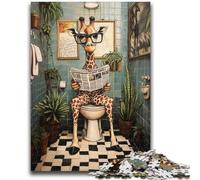 Puzzle per adolescenti 1000 puzzle Giraffa nel water Giocattoli educativi per l'apprendimento Giochi per famiglie Regalo di compleanno, regali 50x75cm