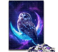Puzzle per adolescenti 1000 puzzle Gufo sulla luna Allena il cervello e le mani Interazione genitore-figlio per età 14+ 38x26cm