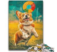 Puzzle per adolescenti 1000 puzzle Happy Corgi giocattolo gioco intellettuale per la decorazione della casa per età 14 anni in su 26x38cm