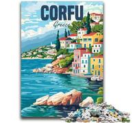 Puzzle per adolescenti 1000 puzzle Isola di Corfù, Grecia Allena il tuo cervello e le tue mani Interazione genitore-figlio per età 14+ (dimensioni 38x26cm)