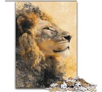 Puzzle per adolescenti 1000 puzzle Leone, antistress con pezzi completamente incastrati di forma casuale per ragazzi dai 14 anni in su dimensioni 50x75cm