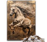 Puzzle per adolescenti 1000 puzzle Leone Cavallo Allena il tuo cervello e le tue mani Interazione genitore-figlio per età 14+ 38x26cm