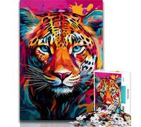 Puzzle per adolescenti 1000 puzzle leopardo africano, giocattoli educativi per l'apprendimento, giochi per famiglie adatti per la decorazione della scrivania (75x50cm)